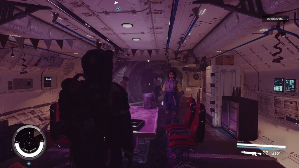 Starfield cruise mode shows players can now walk around their ship while in transit and interact with their crew