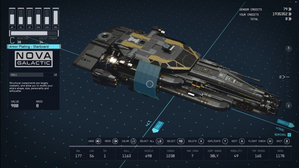 Starfield New Ship Customization