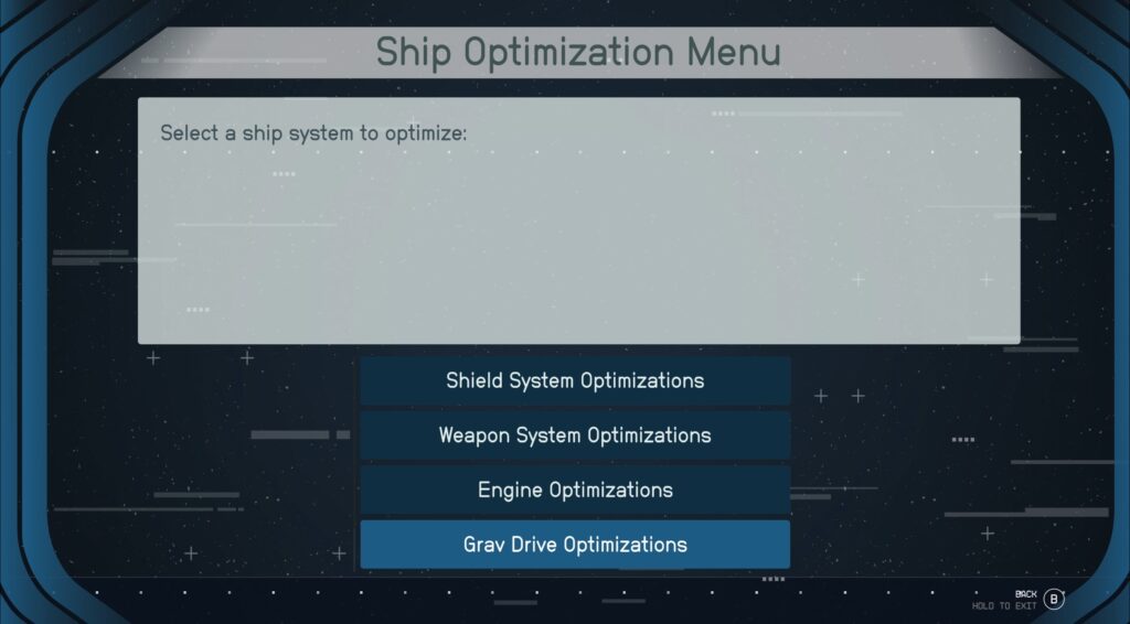 Starfield Ship Optimization Terminal 